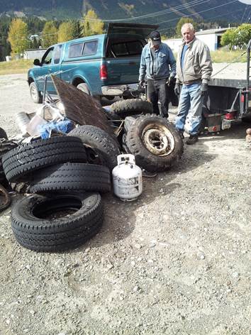 Some of the trash collected by the Elkford ATV Club